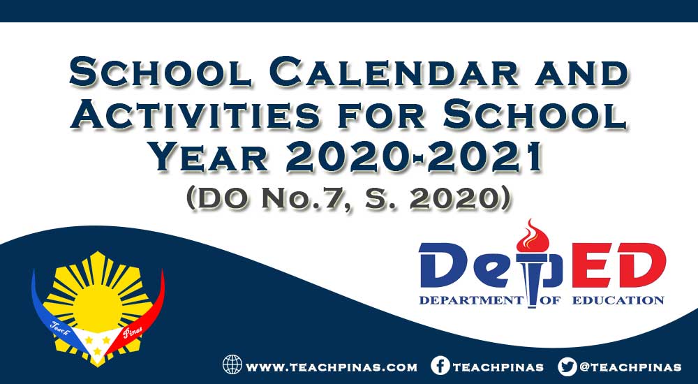 DepEd School Calendar and Activities for School Year 2020-2021