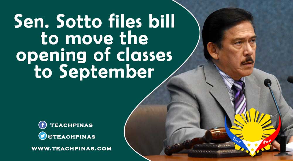 Sen. Sotto files bill to move the opening of classes to September