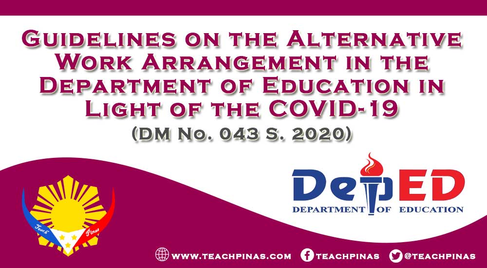 DepEd Guidelines on the Alternative Work Arrangements in Light of COVID-19