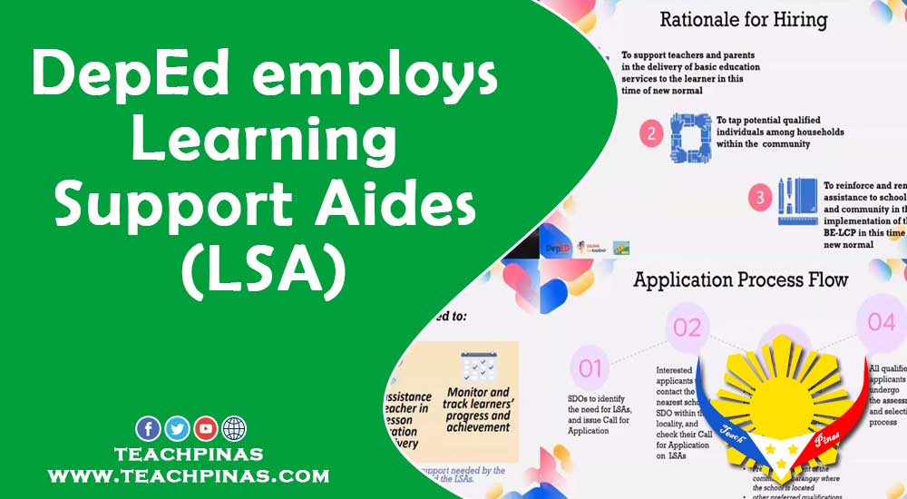 DepEd employs Learning Support Aides (LSA) Teach Pinas
